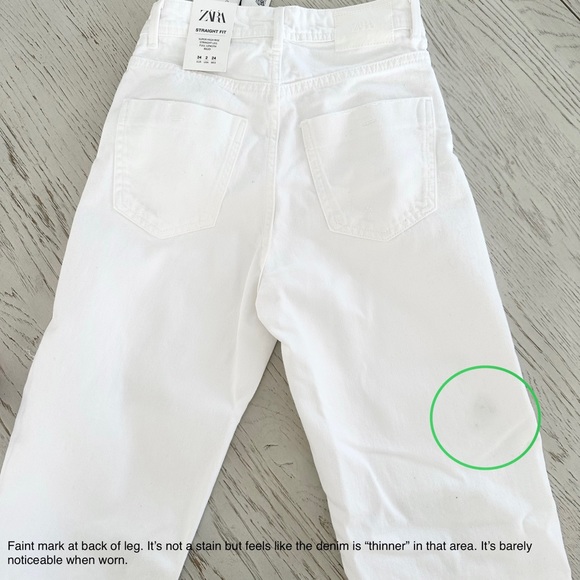 ZARA | (NWT) WHITE DISTRESSED WIDE LEG Z1975 FULL LENGTH RIPPED JEANS STRAIGHT - Picture 16 of 16